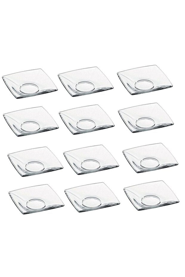 Pasabahce Professional Square Turkish Tea Saucer Set - 12 - Piece Pack - TryAladdin