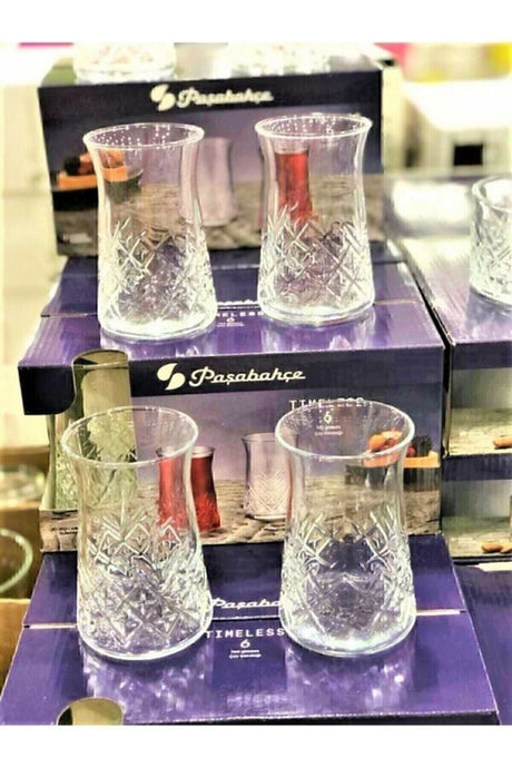 Pasabahce Professional Timeless Crystal Cut Tea Glasses - Set of 12 - TryAladdin