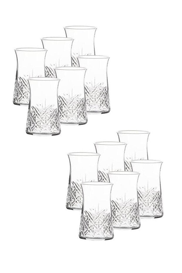 Pasabahce Professional Timeless Cut Crystal Tea Glass Set - 12 - Piece Set - TryAladdin