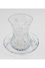 Pasabahce Professional Turkish Cut Glass Tea Set - Eye Motif - TryAladdin