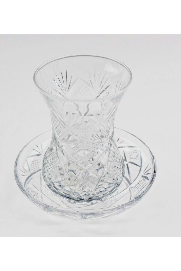 Pasabahce Professional Turkish Cut Glass Tea Set - Eye Motif - TryAladdin