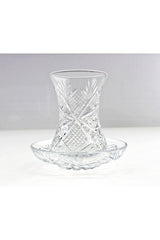 Pasabahce Professional Turkish Cut Glass Tea Set - Eye Motif - TryAladdin