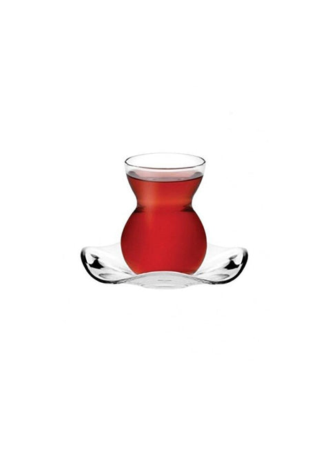Pasabahce Professional Turkish Lace Glass Tea Set - 12 Piece - TryAladdin