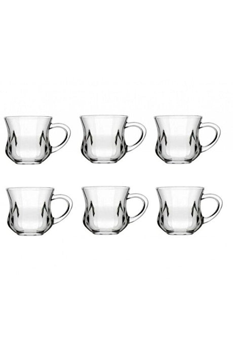 Pasabahce Professional Turkish Tea Glasses with Handles - 140ml 6 - Piece Set - TryAladdin