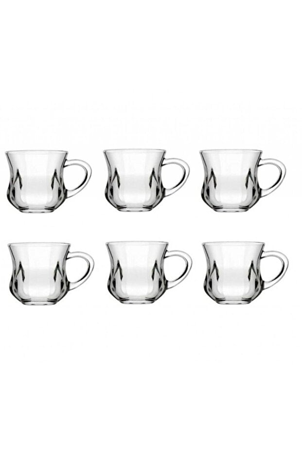 Pasabahce Professional Turkish Tea Glasses with Handles - 140ml 6 - Piece Set - TryAladdin
