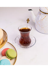 Pasabahce Puant Premium Decorative Turkish Tea Glass Set - 6 - Piece Dot Pattern - TryAladdin