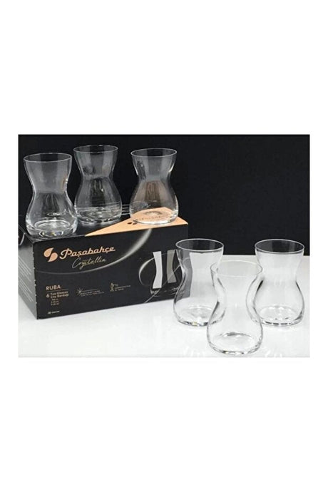 Pasabahce Ruba Crystallin Turkish Tea Glass Set - 6 - Piece 150ml - TryAladdin