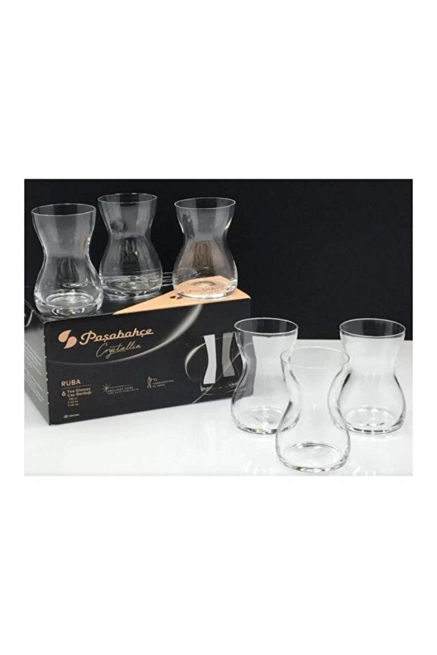 Pasabahce Ruba Crystallin Turkish Tea Glass Set - 6 - Piece 150ml - TryAladdin