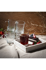 Pasabahce Rubby Professional Turkish Tea Glass Set with Handles - Set of 6 - TryAladdin