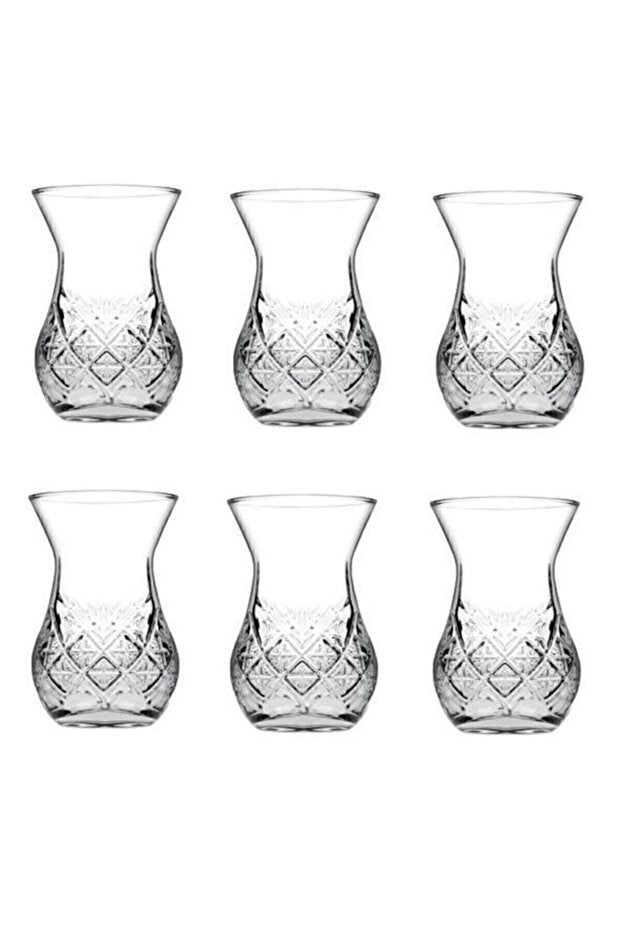 Pasabahce Timeless Cut Crystal Tea Glasses - Professional Set of 6, 155ml - TryAladdin