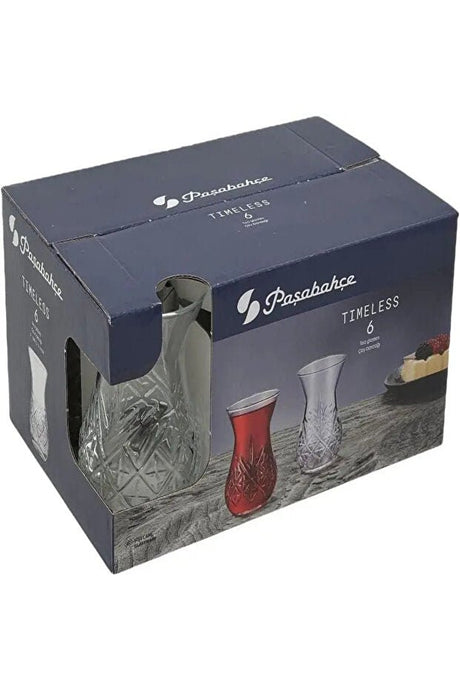 Pasabahce Timeless Cut Crystal Tea Glasses - Professional Set of 6, 155ml - TryAladdin