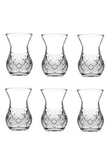Pasabahce Timeless Cut Crystal Tea Glasses - Professional Set of 6, 155ml - TryAladdin