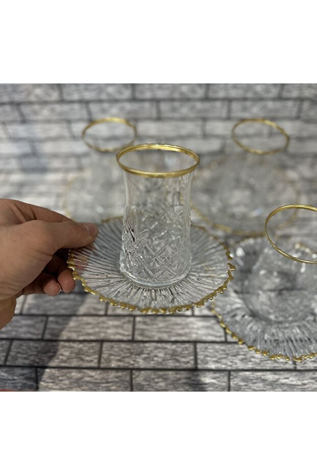 Pasabahce Timeless Gilded Glassware Collection - 12 - Piece Set - TryAladdin
