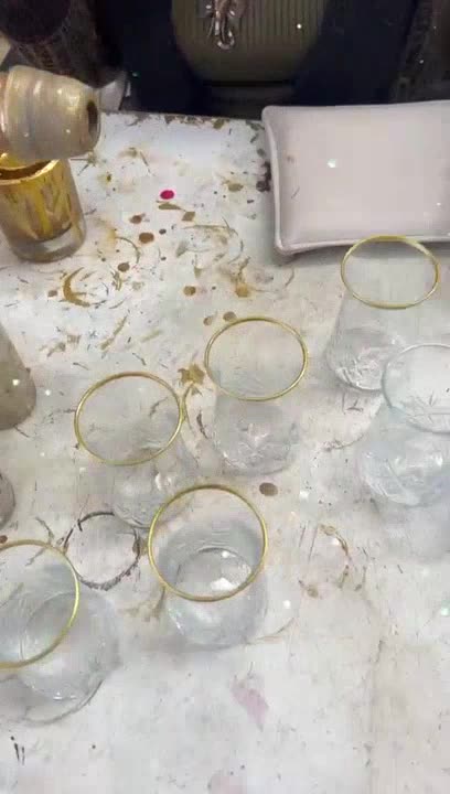 Pasabahce Timeless Gilded Glassware Collection - 12 - Piece Set - TryAladdin