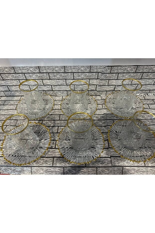 Pasabahce Timeless Gilded Glassware Collection - 12 - Piece Set - TryAladdin