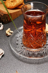 Pasabahce Timeless Heybeli Premium Turkish Tea Glass & Saucer Set - 12 - Piece - TryAladdin