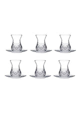 Pasabahce Timeless Professional Crystal Cut Turkish Tea Glass Set - 12 - Piece Set - TryAladdin