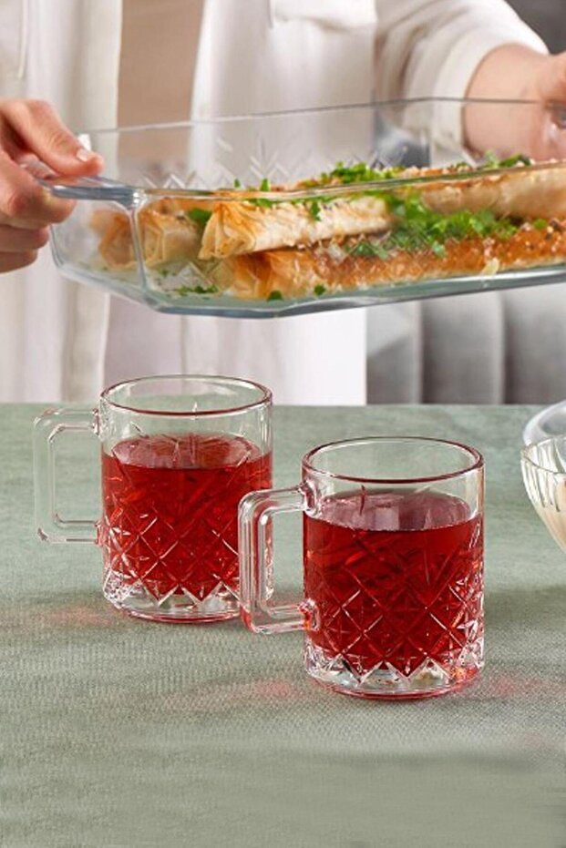 Pasabahce Timeless Professional Handled Glass Cup Set - 2x 250ml - TryAladdin
