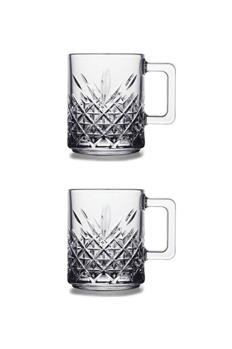 Pasabahce Timeless Professional Handled Glass Cup Set - 2x 250ml - TryAladdin