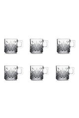 Pasabahce Timeless Professional Handled Glass Mugs - 6 x 195ml Set - TryAladdin
