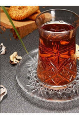 Pasabahce Timeless Turkish Tea Glass & Saucer Set - 6 Piece Collection - TryAladdin