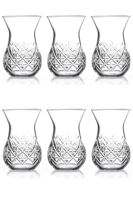 Pasabahce Timeless Turkish Tea Glasses - 155cc, 6 - Piece Set - TryAladdin