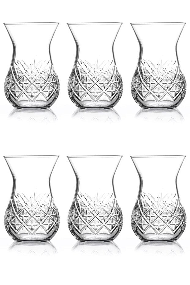 Pasabahce Timeless Turkish Tea Glasses - 155cc, 6 - Piece Set - TryAladdin