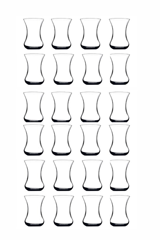 Pasabahce Traditional Turkish Slim Waist Tea Glasses - Professional 24 - Piece Set - TryAladdin