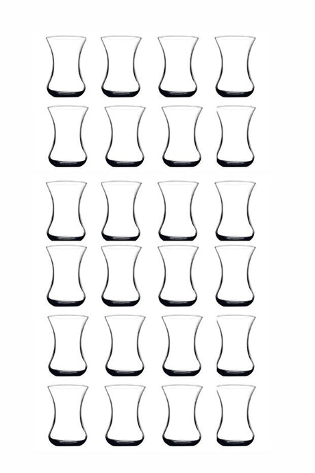 Pasabahce Traditional Turkish Slim Waist Tea Glasses - Professional 24 - Piece Set - TryAladdin