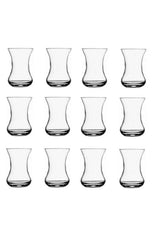 Pasabahce Vefa Authentic Turkish Slim Waist Tea Glass Set - 12 - Piece Set - TryAladdin
