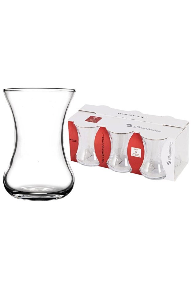 Pasabahce Vefa Traditional Turkish Tea Glasses - 130ml - Set of 6 - TryAladdin