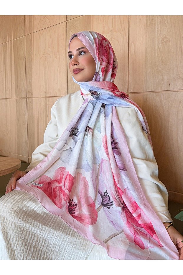 Patterned Bamboo Crinkle Shawl - Stay - Put, Lightweight & Trendy - TryAladdin