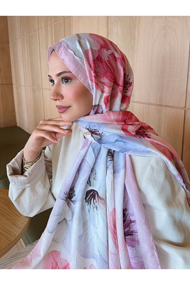 Patterned Bamboo Crinkle Shawl - Stay - Put, Lightweight & Trendy - TryAladdin