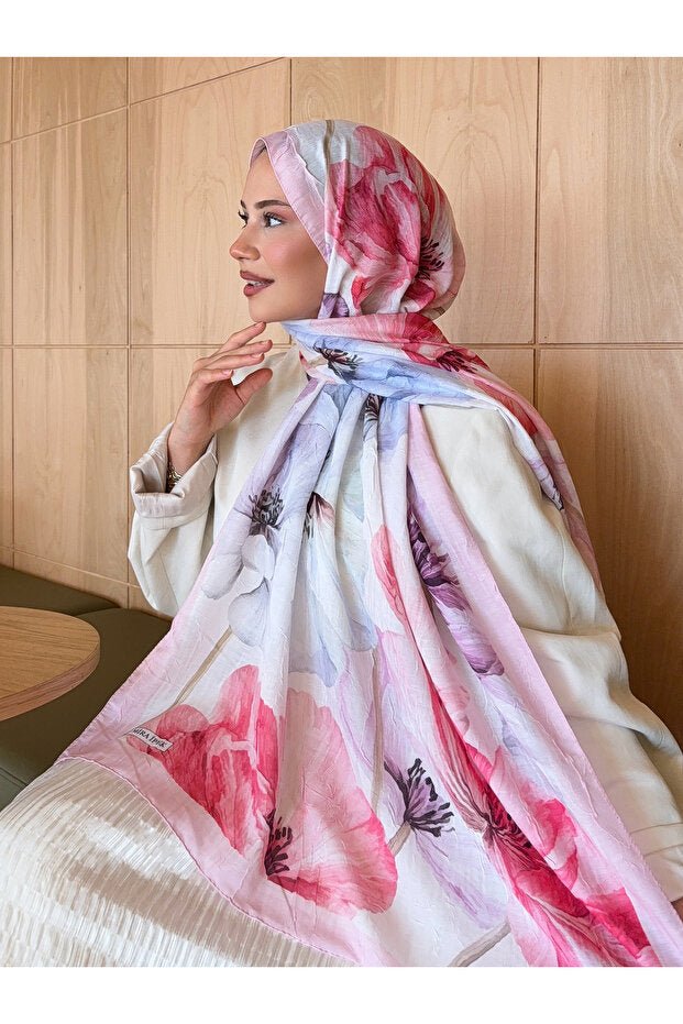 Patterned Bamboo Crinkle Shawl - Stay - Put, Lightweight & Trendy - TryAladdin