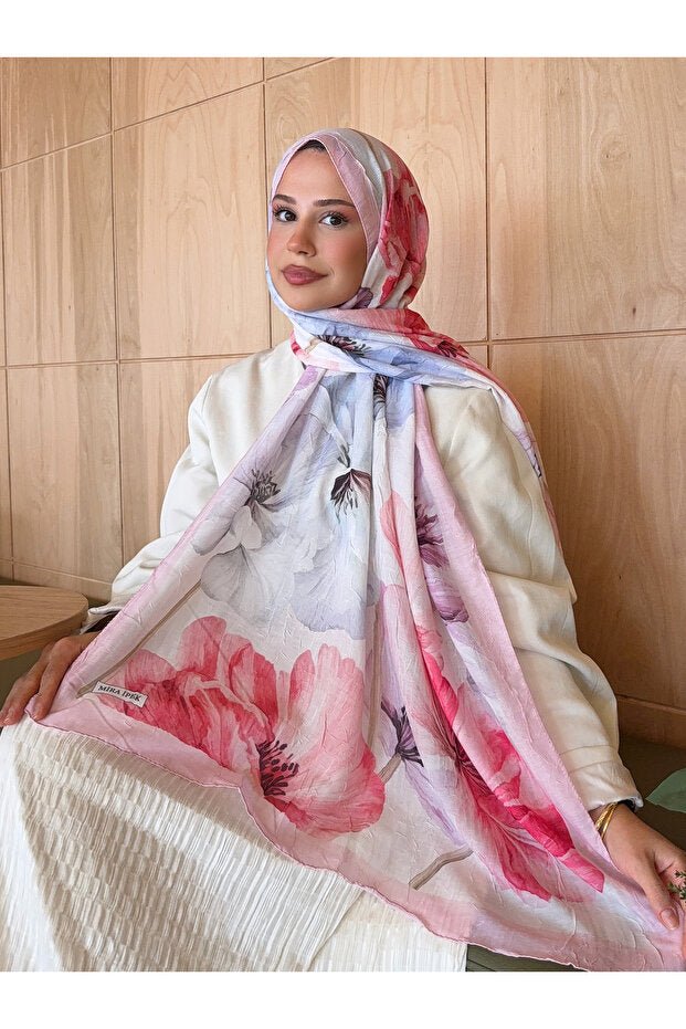Patterned Bamboo Crinkle Shawl - Stay - Put, Lightweight & Trendy - TryAladdin