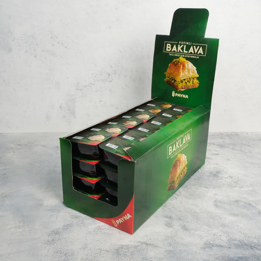 Payna | Pistachio Baklava Family Size Box - 48 Single Serve Slices Payna Turkish Baklava