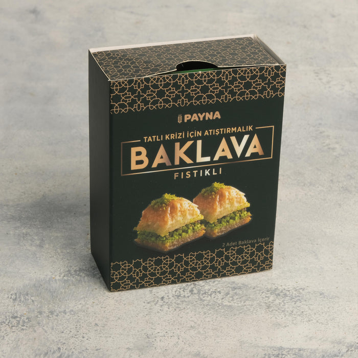 Payna | Pistacho Baklava Box - 2 Single Serve Slices (Bundle of 5 Boxes)