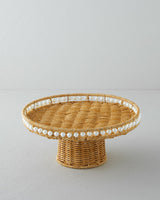 Premium Faux Rattan Cake Display Stand 30cm Light Brown