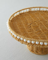 Premium Faux Rattan Cake Display Stand 30cm Light Brown