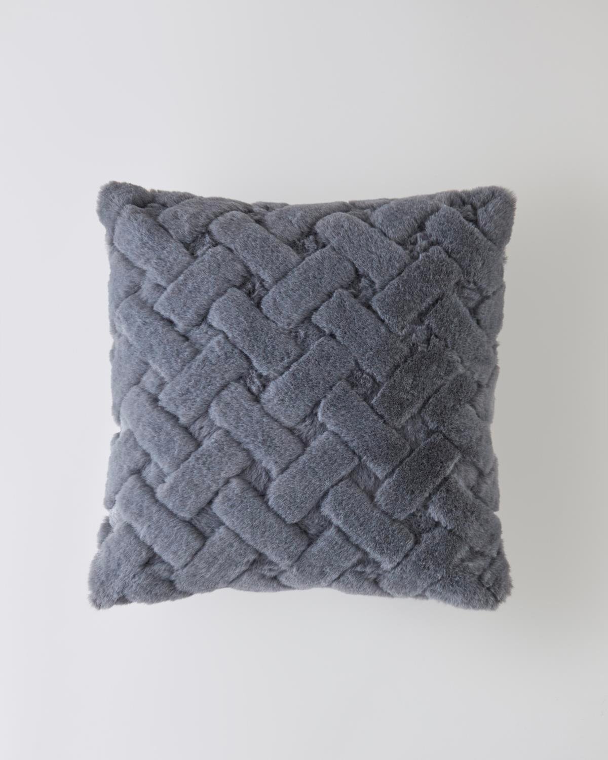 Premium Plush Decorative Pillow Cover Grey 45x45cm