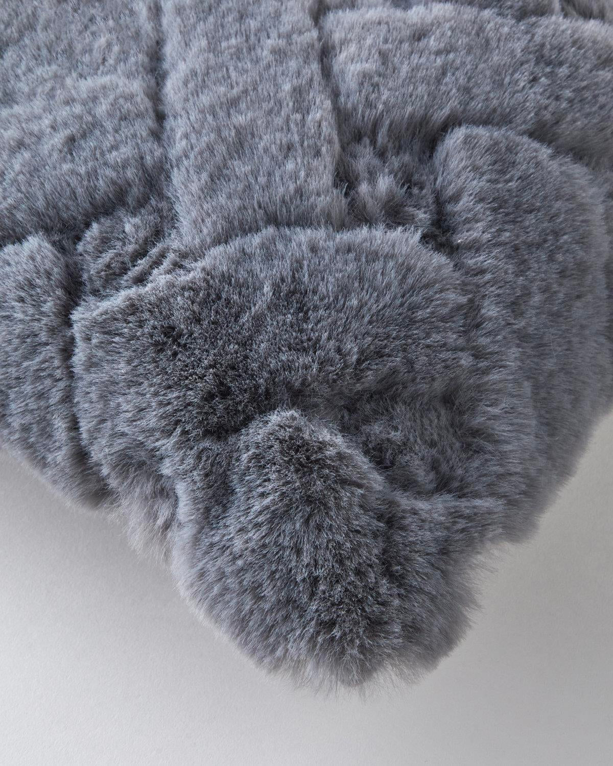 Premium Plush Decorative Pillow Cover Grey 45x45cm