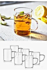 Pembelia Life Premium Borosilicate Glass Tea & Coffee Mugs - Heat Resistant 150ml 6 - Piece Set - TryAladdin