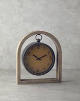 Timeless Natural Wood Desk Clock Elegant Office Accent