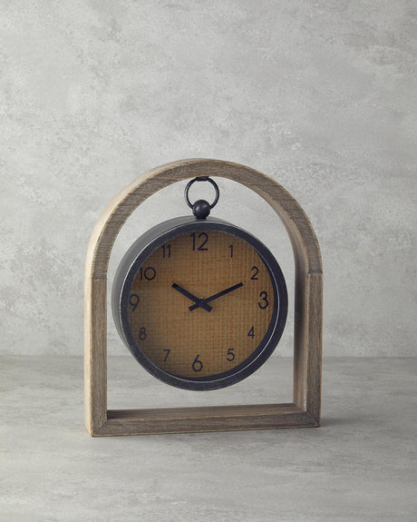 Timeless Natural Wood Desk Clock Elegant Office Accent