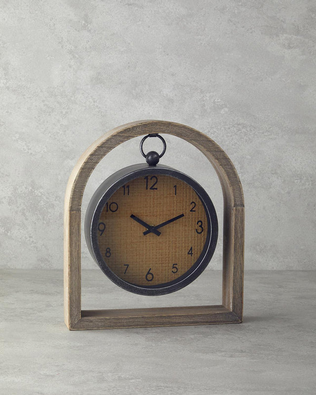 Timeless Natural Wood Desk Clock Elegant Office Accent