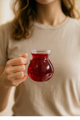 Perlaevkahve Borcam Style Professional Handled Tea Glasses - 6 - Piece Set (200ml Each) - TryAladdin