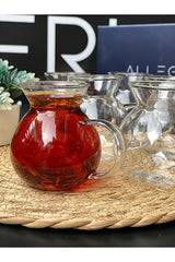 Perlaevkahve Borcam Style Professional Handled Tea Glasses - 6 - Piece Set (200ml Each) - TryAladdin