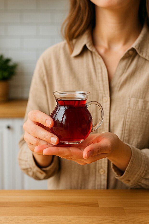 Perlaevkahve Borcam Style Professional Handled Tea Glasses - 6 - Piece Set (200ml Each) - TryAladdin