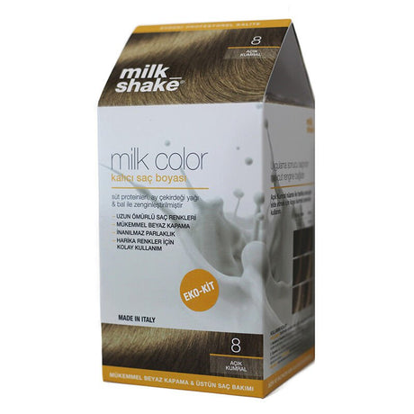 Permanent Hair Color Kit - Light Ash Brown - Shade 8 - Eco - Friendly - TryAladdin