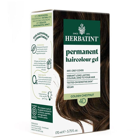 Permanent Herbal Hair Color - 4D Golden Chestnut - TryAladdin